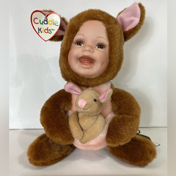 Geppeddo Cuddle Kids Roxy Roo 12”2003 Stuffed Animal Doll Toy Plush W/ Baby Joey - Picture 15 of 15